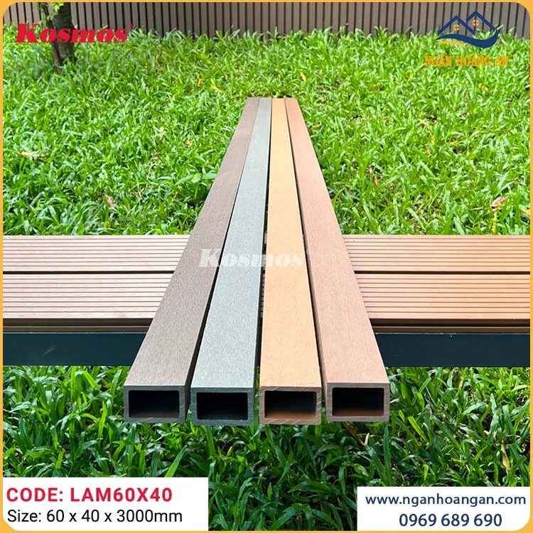 Thanh Lam Gỗ Nhựa Trang Trí Ngoài Trời Kosmos LAM60x40 Dark Grey